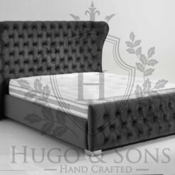 grey oxford wing back bed